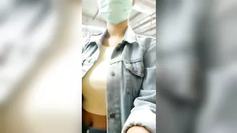 Hot Latina flashing her big boobs in supermarket