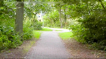 Amateur girlfriend risky blowjob in public park and cumshot on face