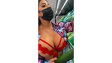 Shockingly Hot Busty Woman Doing Sultry Shopping!