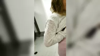 Wow so hot girl sucking lactating boobs of a girlfriend in public restroom