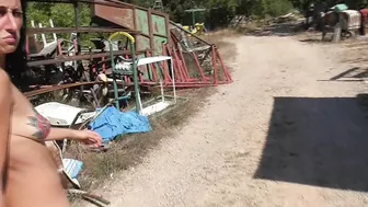 Salacious Sunbathing Lady, Flagrantly Flaunting Her Nakedness By The Seashore