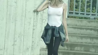 Perky, Nipple-Pinching Braless Tease With Delectable Tits Makes Me Horny!