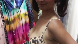 Flirtatious Wife Tantalizes Inquisitive Store-Goers With Risque Try-On Display