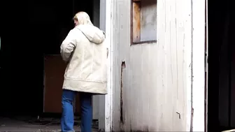 Cheap white prostitute fucked bareback by a fat black client in public