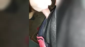 She gives head on the stairs in a dubious Russian block