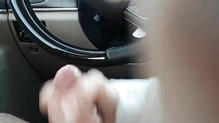 Female co-worker gives a blowjob to a male colleague in the car