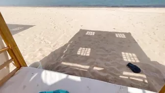 Secret sex in a beach baldachin with superb Russian woman