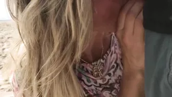 Real amateur public sex risk to get caught on the beach