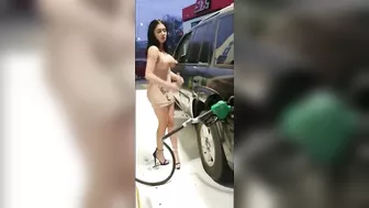 Salaciously Savoring Sensual Women Expose Their Naked Forms At Gas Stations