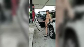 Salaciously Savoring Sensual Women Expose Their Naked Forms At Gas Stations