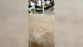 Girlfriend caught jacking off her man at Oktoberfest