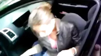 Romanian Gypsy street hooker performs a blowjob to client with cum in mouth