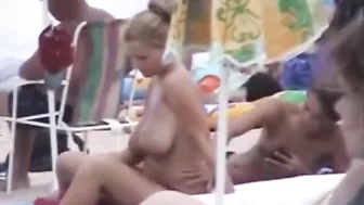 Dutch Woman, Topless, With Huge, Beach-Bound Boobs