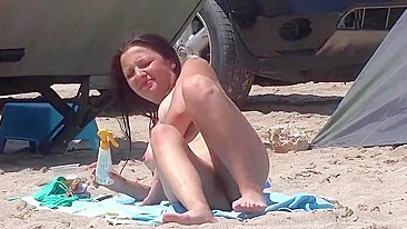 Gorgeous Nude Wife Revels In Sun On Libertarian Beach