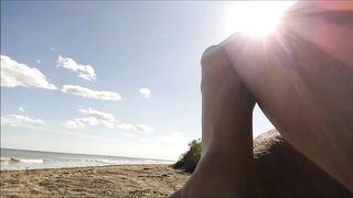 Amazing Young Blonde At The Beach Sucks An Old Man's Superb Cock