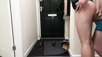 Amateur couple fucking at home while friend watches and jerks off