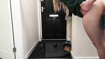 Amateur couple fucking at home while friend watches and jerks off