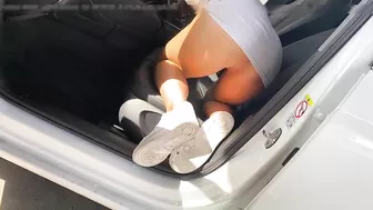 Sinful Wife Flaunts Her Naughty, Panty-Less Delight At Public Car Wash