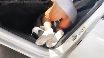 Sinful Wife Flaunts Her Naughty, Panty-Less Delight At Public Car Wash