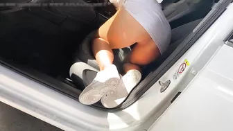 Sinful Wife Flaunts Her Naughty, Panty-Less Delight At Public Car Wash