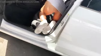 Sinful Wife Flaunts Her Naughty, Panty-Less Delight At Public Car Wash