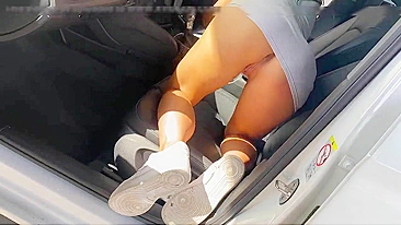 Sinful Wife Flaunts Her Naughty, Panty-Less Delight At Public Car Wash