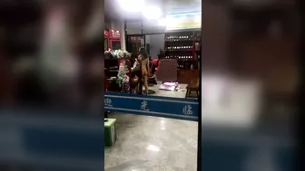 Nude Asian Woman Shopping Bare-Assed In The Store