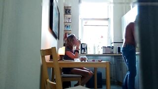 Grandpa Invites A Lecherous, Hot Granny To Fuck Her In The Kitchen