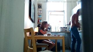 Grandpa Invites A Lecherous, Hot Granny To Fuck Her In The Kitchen