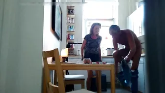 Grandpa Invites A Lecherous, Hot Granny To Fuck Her In The Kitchen