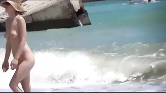 Enjoy The Beautiful Sight Of Your Stunning Wife's Naked Body At The Beach!