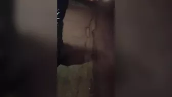 Guy receives blowjob from three women in public place on sidewalk