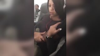 Naughty Black Wife Ecstatically Climaxes By Frisky Fingers In Airplane!