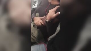 Naughty Black Wife Ecstatically Climaxes By Frisky Fingers In Airplane!