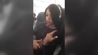 Naughty Black Wife Ecstatically Climaxes By Frisky Fingers In Airplane!