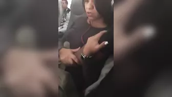 Naughty Black Wife Ecstatically Climaxes By Frisky Fingers In Airplane!