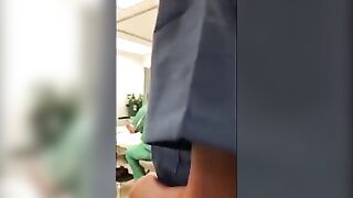 Hot nurse masturbating in public hospital