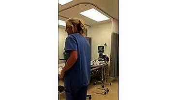 Hot nurse masturbating in public hospital