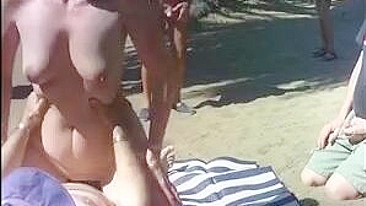 French Beach Sex Hot French Wife Fucks with Strangers