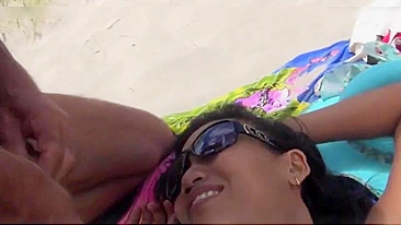 Young asian wife having sex at the beach - real public exposure and fucking in public video.