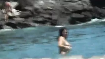 Sneaky Perv! Caught Lustily Gazing At Nude Lady Beachgoers' Private Parts