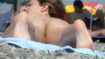 Sneaky Perv! Caught Lustily Gazing At Nude Lady Beachgoers' Private Parts
