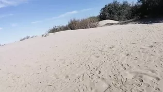 My wife sucking me on the beach dunes