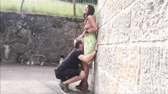 Passionate Tourist Duo Engaging In Steamy Alfresco Coitus