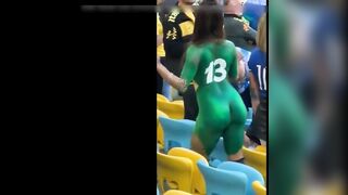 Fantastic Nude Dancing By Stunning Latina In Public Stadium!