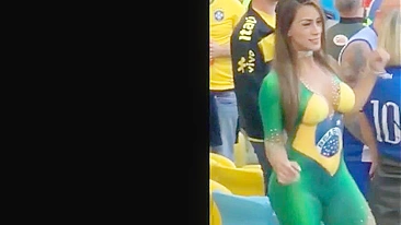 Fantastic Nude Dancing By Stunning Latina In Public Stadium!