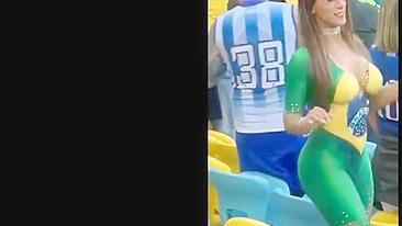 Fantastic Nude Dancing By Stunning Latina In Public Stadium!