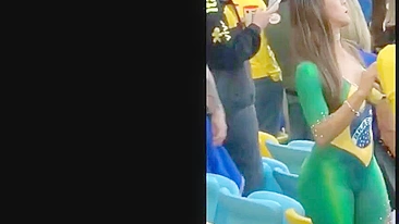 Fantastic Nude Dancing By Stunning Latina In Public Stadium!