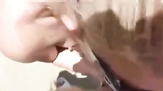 Hot Blonde Slut Woman Sucking Strangers' Dicks At The Beach