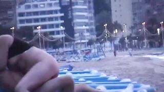 Horny amateur couple caught fucking on a Spanish beach